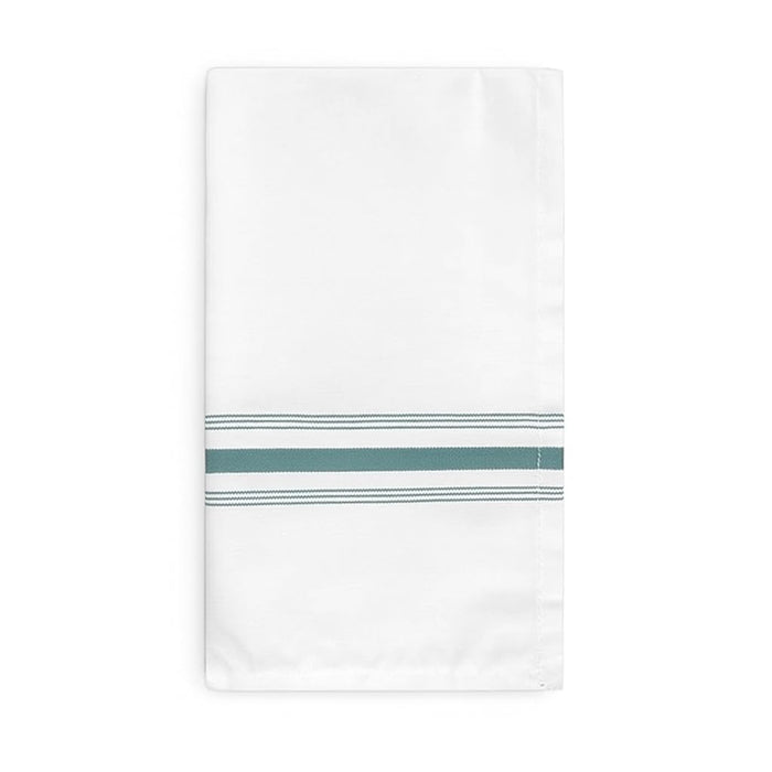French Stripe Bistro Napkins 18”x22” – Durable, Wrinkle-Resistant & Easy Care – Ideal for Quality Restaurants (12, Black Stripe) — Green Stripe