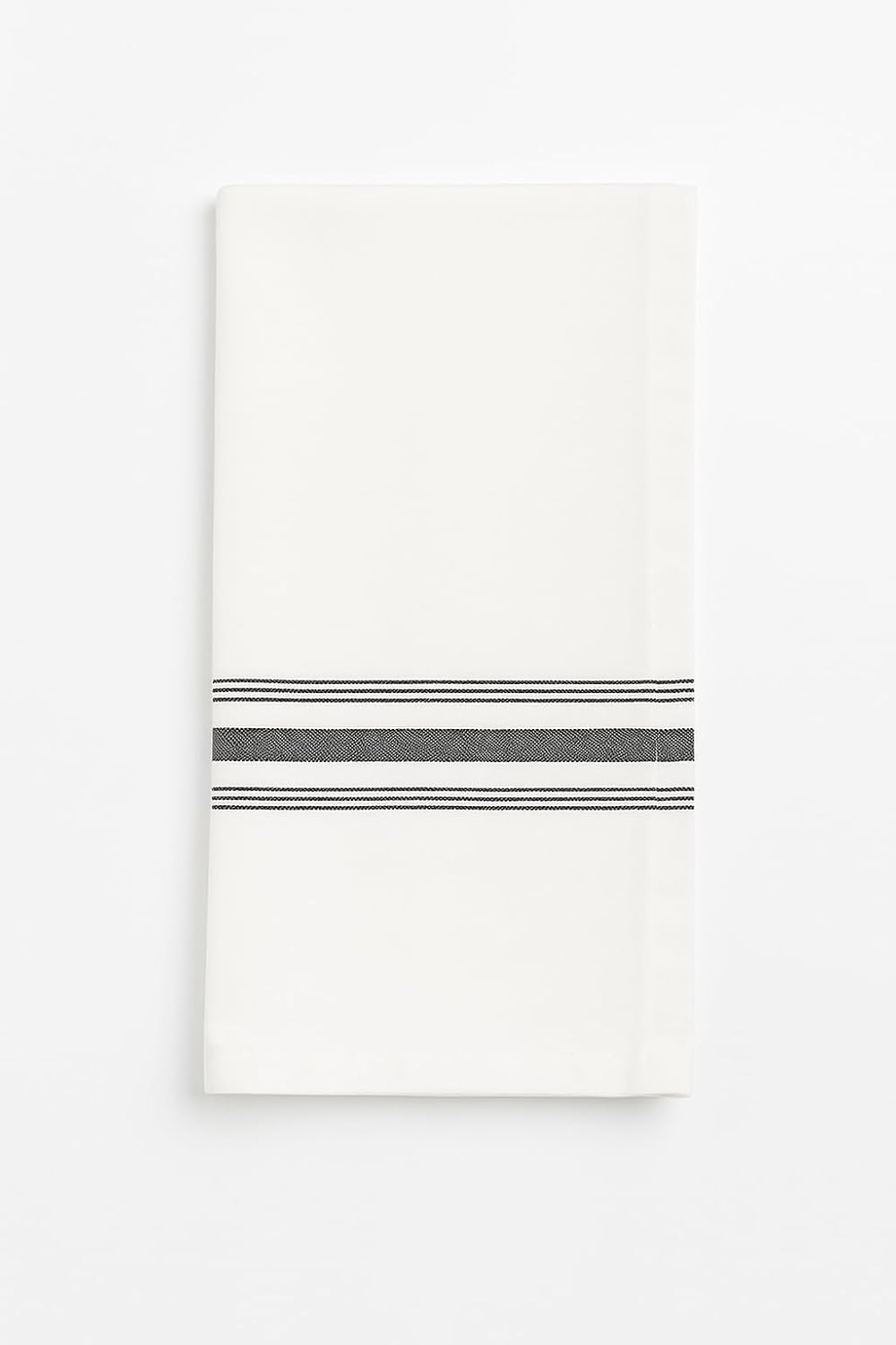 French Stripe Bistro Napkins 18”x22” – Durable, Wrinkle-Resistant & Easy Care – Ideal for Quality Restaurants (12, Black Stripe)