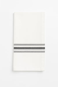 French Stripe Bistro Napkins 18”x22” – Durable, Wrinkle-Resistant & Easy Care – Ideal for Quality Restaurants (12, Black Stripe)