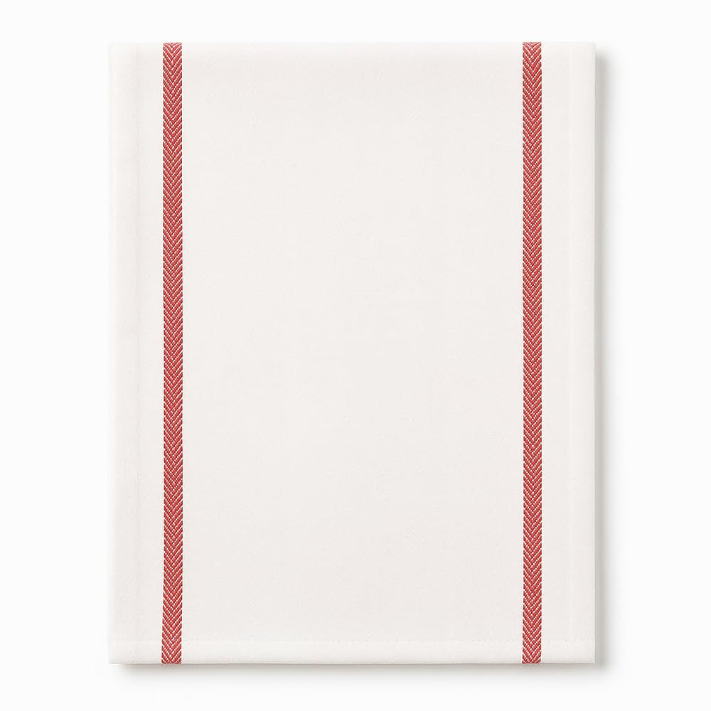 15x26 Kitchen Towels – Blue Center Stripe & Red Side Stripes – 100% Cotton, Soft, Absorbent & Durable – Ideal for Bulk Use (12, Blue Stripe)