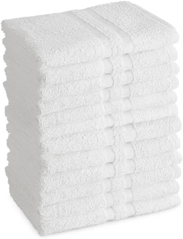 Premium Collection Hand Towel 16x27 – White Hand Towels for Spa, Salon, Gym, Hotel & Resort – 86% Cotton 14% Polyester – Soft, Thick & Absorbent (12)