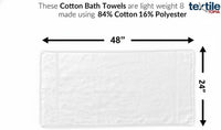 Premium Collection Bath Towel 24x48 – White Cam Border Towels for Spa, Salon, Gym, Hotel & Resort – 86% Cotton 14% Polyester – Thick, Plush & Absorbent (12)