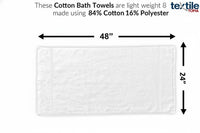 Premium Collection Bath Towel 24x48 – White Cam Border Towels for Spa, Salon, Gym, Hotel & Resort – 86% Cotton 14% Polyester – Thick, Plush & Absorbent (12)