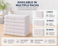 Premium Collection Bath Towel 24x50 – White Large Bath Towels for Spa, Salon, Gym, Hotel & Resort – 86% Cotton 14% Polyester – Super Soft, Thick & Highly Absorbent (6)