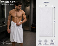 Premium Collection Bath Towel 24x50 – White Large Bath Towels for Spa, Salon, Gym, Hotel & Resort – 86% Cotton 14% Polyester – Super Soft, Thick & Highly Absorbent (6)