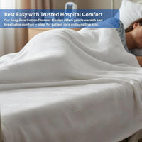 66x90 Snag-Free Thermal Blanket – Bleached White – Soft Cotton Blend Hospital & Institutional Blanket for Healthcare (6)
