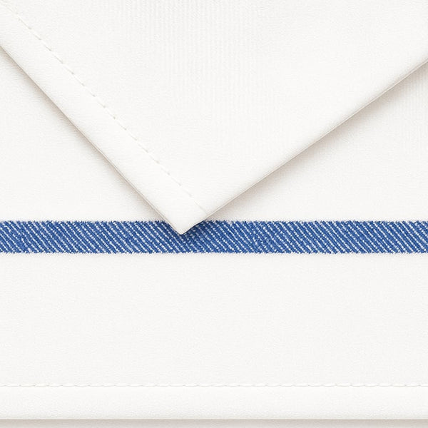 15x26 Kitchen Towels – Blue Center Stripe & Red Side Stripes – 100% Cotton, Soft, Absorbent & Durable – Ideal for Bulk Use (12, Blue Stripe)