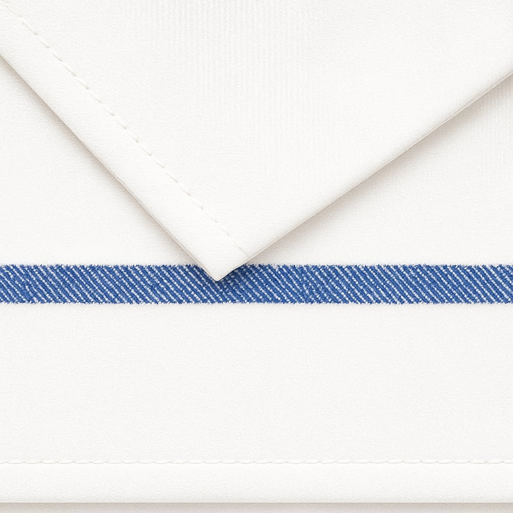 15x26 Kitchen Towels – Blue Center Stripe & Red Side Stripes – 100% Cotton, Soft, Absorbent & Durable – Ideal for Bulk Use (12, Blue Stripe)