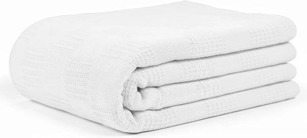 66x90 Snag-Free Thermal Blanket – Bleached White – Soft Cotton Blend Hospital & Institutional Blanket for Healthcare (6)