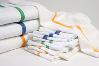 Blue Strip Bar Mop Towels – 100% Soft Cotton Commercial Cleaning Cloths for Kitchen, Bar & Bathroom Use (12, Blue Strip)