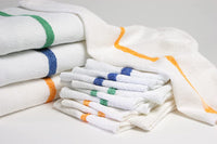 Blue Strip Bar Mop Towels – 100% Soft Cotton Commercial Cleaning Cloths for Kitchen, Bar & Bathroom Use (12, Blue Strip)
