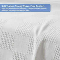 66x90 Snag-Free Thermal Blanket – Bleached White – Soft Cotton Blend Hospital & Institutional Blanket for Healthcare (6)