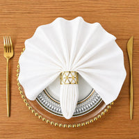 Spun Polyester Cloth Premium Napkins, 20x20 Inch, Wrinkle Resistant, Reusable, Bulk Set for Restaurants, Weddings, Parties, Home & Commercial Use (24, White)