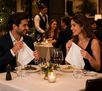 Spun Polyester Cloth Premium Napkins, 20x20 Inch, Wrinkle Resistant, Reusable, Bulk Set for Restaurants, Weddings, Parties, Home & Commercial Use (24, White)
