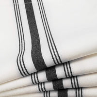French Stripe Bistro Napkins 18”x22” – Durable, Wrinkle-Resistant & Easy Care – Ideal for Quality Restaurants (12, Black Stripe)